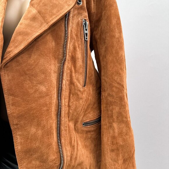 BlankNYC Suede Moto Jacket Alder Brown Adjustable Buckle‎ Zipper Pocket Women S - Picture 12 of 16
